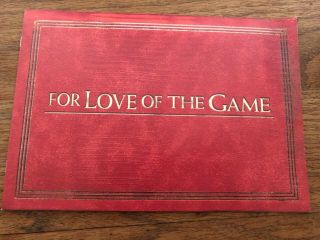 For Love Of The Game Rare Collectible Press Book - Kevin Costner & Kelly Preston