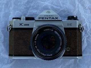 Pentax K1000 Se Slr Camera With 50mm F2 Lens,  Rare Brown Body,