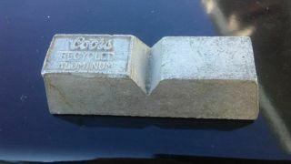 Vintage Rare 1960’s - 70’s Coors Beer Recycled Aluminum Bar Paper Weight Sign