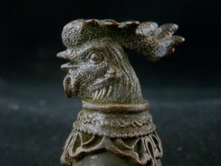 Antique Chinese Bronze Rooster Head Cup P127