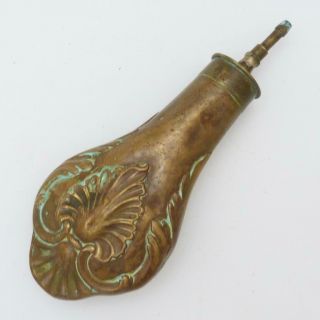 Antique Art Nouveau Copper Powder Flask,  19th Century