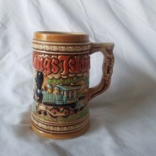 Kings Island The Train Vintage Rare Ceramic Stein,  Ornate 3d Mug