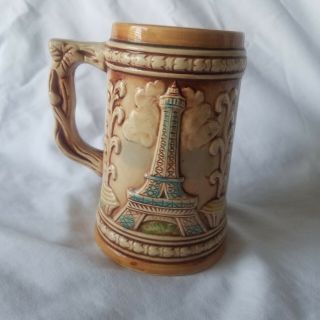 Kings Island The Train Vintage Rare Ceramic Stein,  ornate 3d mug 2