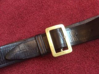 Antique Brown Leather British Soldiers Belt From The Boer War Or Ww1 1903?