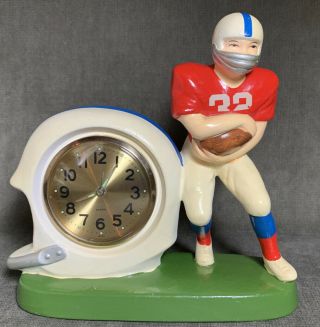 Rare Vintage Football Player Clock Ceramic Sears Roebuck Japan 32 Parts Repair