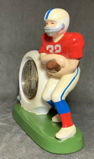 Rare Vintage Football Player Clock Ceramic Sears Roebuck Japan 32 Parts Repair 2