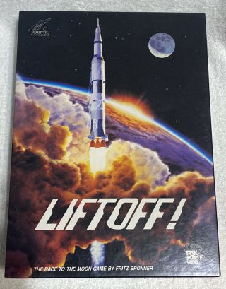 Vintage ‘89 Liftoff Task Force Game Race To The Moon Complete Fritz Bronner Rare