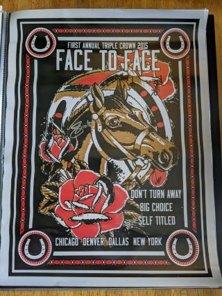 Rare Face To Face " Triple Crown 2015 " Signed Tour Concert Poster 18 " X24 " Punk