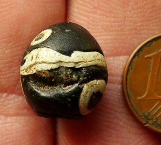 14mm Perle Verre Ancien Fouille Djenné Mali Afrique Antique Roman Eye Glass Bead 2