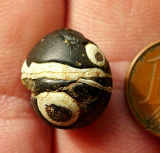 14mm Perle Verre Ancien Fouille Djenné Mali Afrique Antique Roman Eye Glass Bead 3