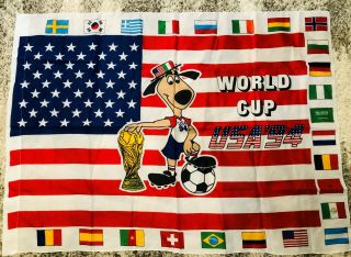 1994 Usa World Cup Soccer Mascot " Striker " Flag Banner 38 " X 50 " - Rare