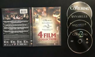 Rare & Oop Dvd Set - The Conjuring 1/2 Annabelle & Creation 4 Film Scary Horror