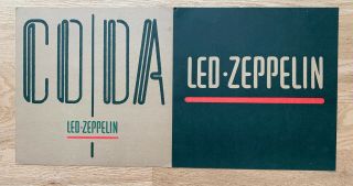 Rare Org 1982 Led Zeppelin Coda Lp Poster Flat Store Display 2 Piece Set Promo