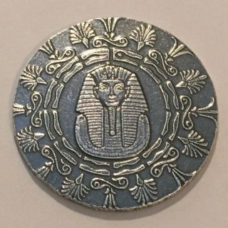 1/4 Oz Monarch Egyptian Silver Round " King Tut ".  999 Antique Silver 3730