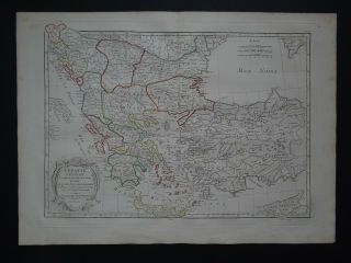 1787 Janvier Atlas Map Greece - Balkans - Crete - Turkey In Europe - Turquie