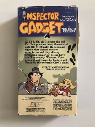 Inspector Gadget: Do Unto Udders / Volume 6 (1984) - VHS Video Tape - Cartoon - RARE 2
