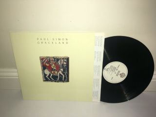 Paul Simon Graceland Lp & Inner Warner Bros 1986 Uk Eu 1st Press Nr Mint/nm Rare