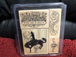 Stampin Up Bronc Buster Stamp Set - Rare - Horse Cowboy Western Rodeo
