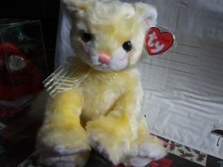 Ty Classic Glitz 2003 Yellow Kitty Cat 10 " Not Including Tail Retired And Rare
