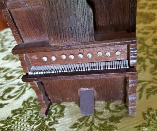 Vintage Dollhouse Miniature Wooden Wind Up Player Piano - 2