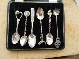BOX OF SPOONS 2X800 SILVER 1 X 925 SILVER,  JFK,  KENNEDY SPACE CENTRE CAITHNESS 2