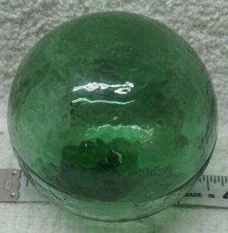 So1049 Authentic Japanese Glass Fishing Float Green Marked L 3 1/4