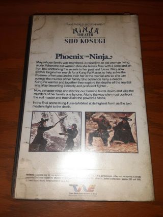 Old Rare Vhs Tape Ninja Theater Sho Kosugi Phoenix The Ninja TWE entertainment 3