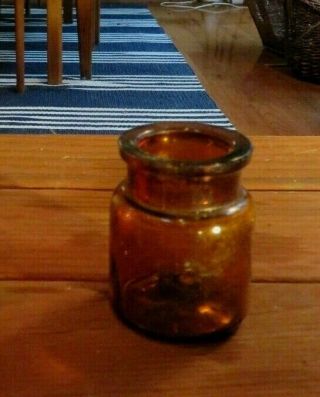 Small Amber Pd & Co Parker Davis Jar Marked 21 On Base Possible Poison Jar