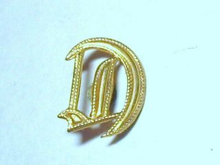Antique 10k Solid Gold Monogram Initial Letter " D " 9x7mm For Ring - Pendant