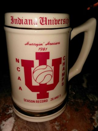 Rare Vintage Indiana University Iu Ceramic Stein Mug 1981