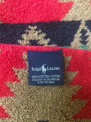 VERY RARE - Collectable Vintage Ralph Lauren Aztec Bath Towel (2 available) 3
