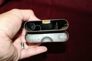 Rare Civil War Era Pistol Cleaning Kit Tin W/Brass Closures Military Officer ' s? 2