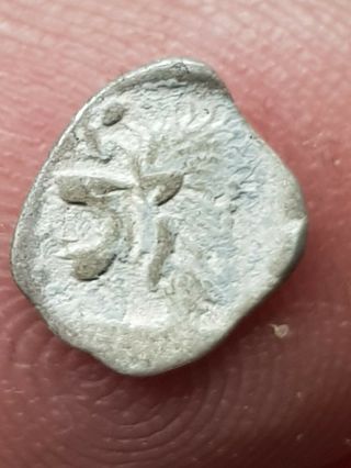 Very Rare Ancient Greek Silver Coin Of Kyzikus / Lion 0,  3 Gr 9 Mm