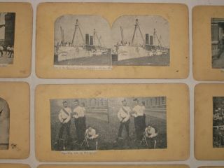 Antique Stereoscope Cards Boer War Military Ships Soldiers 3