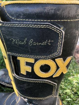 Vintage Fox Racing Motocross Boots Mark Barnett - Rare Black Fox Head/Yellow 3