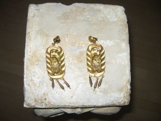 RARE VINTAGE CRICA 1940 ' S SIGNED JOSEFF OF HOLLYWOOD ROOSTER EARRINGS/TASSELS 2