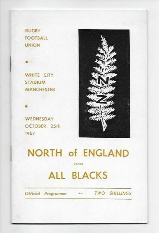 Rare Programme North Of England V Zealand All Blacks 1967 In Manchester
