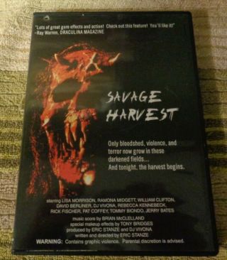 Savage Harvest Dvd Rare Gory And Good Old Fun