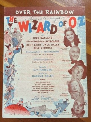 Wizard Of Oz Over The Rainbow Lists Jitterbug Songs Rare Edition 1939