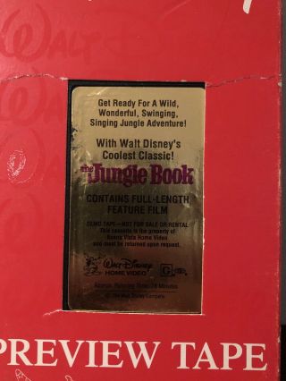 The Jungle Book VHS Disney - ULTRA RARE DEMO Preview Tape/Promotional Use (1991) 2