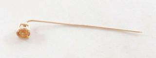 Antique 9ct Yellow Gold Stick Pin 0.  5g 4.  6cm A70017
