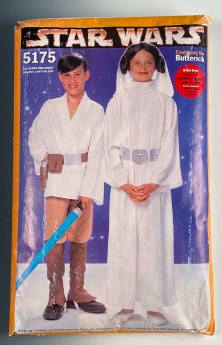 Rare Vintage Star Wars Costume Sewing Patterns By Butterick 5175 Boys Girls