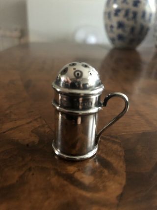 Small Antique Hallmarked Solid Sterling Silver Salt/pepper Shaker
