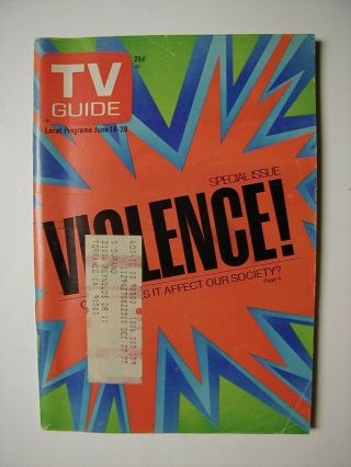 Los Angeles June 14 Tv Guide 1975 Violence - How Does It Affect Our Society Jaws