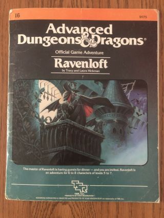 Rare & Vg,  I6 Ravenloft 1983 Dungeons & Dragons 1st Edition Module