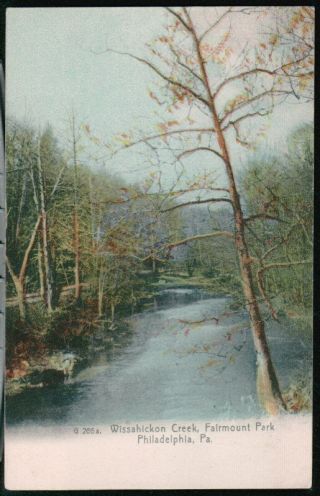 Philadelphia Pa Wissahickon Creek Fairmount Park Antique Udb Postcard Early Vtg