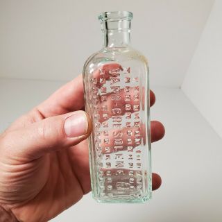 Vtg Vapo - Cresolene Co.  Light Blue Cork Top Antique Bottle 5.  25 " Tall Textured