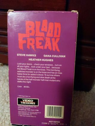 Blood Freak VHS Video Treasures RARE 2
