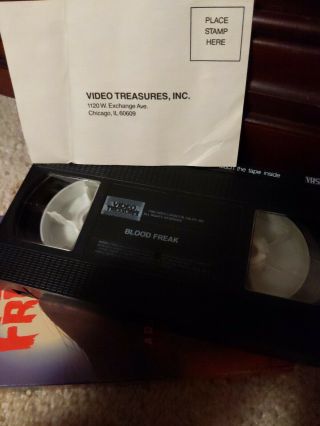 Blood Freak VHS Video Treasures RARE 3