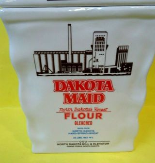 RARE Ltd Edition 2012 North Dakota Mill & Elevator Ceramic Flour Bag Cookie Jar 2
